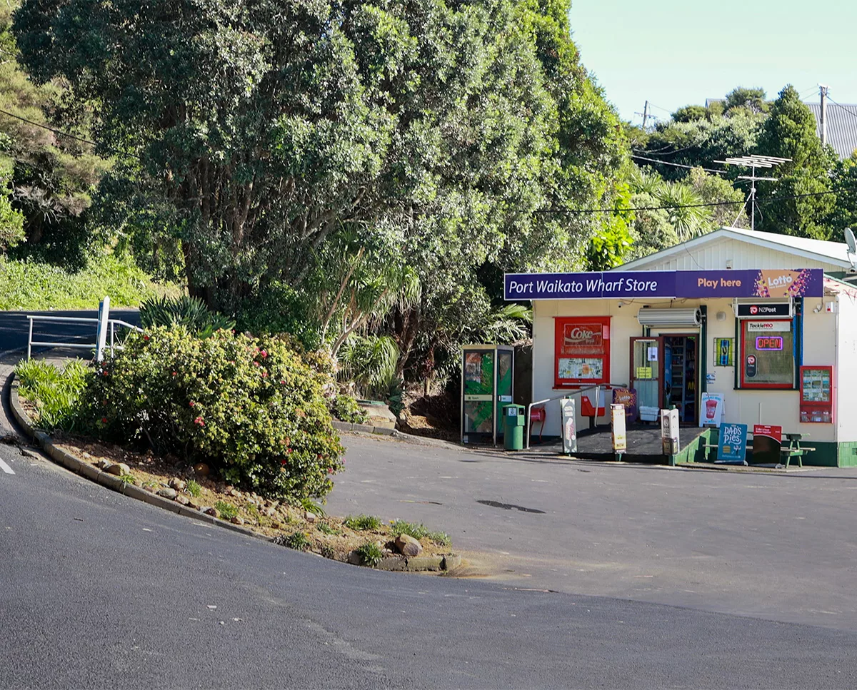Local wharf store Port Waikato